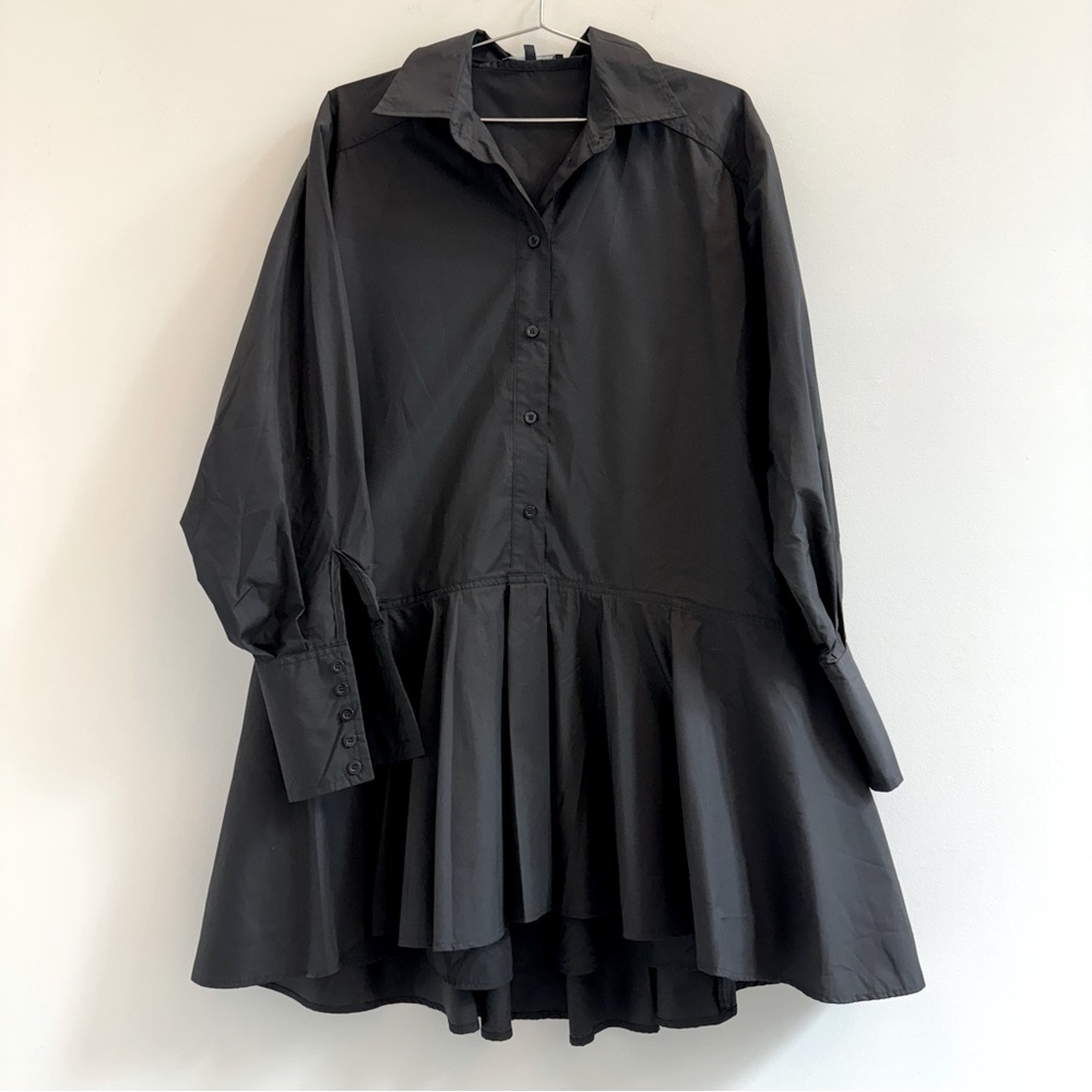 En Saison Black Button-Up Dress